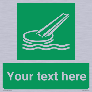 Custom sign safe condition Marine evacuation slide